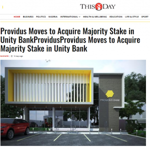 Unity Bank is distressed