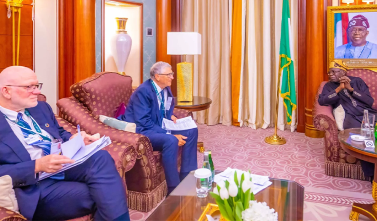 Tinubu, Bill Gates hold side meeting in Riyadh on Technology and Seed Interests