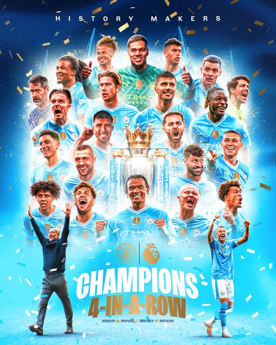 Manchester City Clinch Historic Fourth Consecutive EPL Title