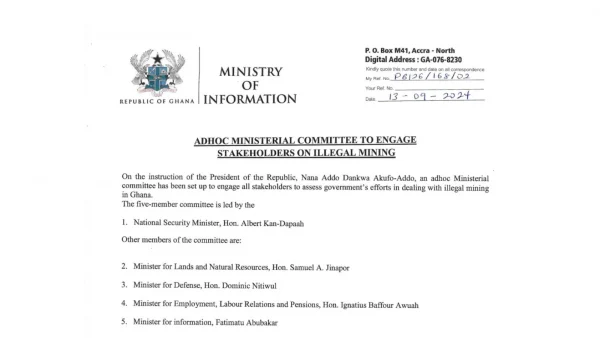 Ghana's President Forms 5-Member Committee To Combat 'Galamsey' Illegal Mining