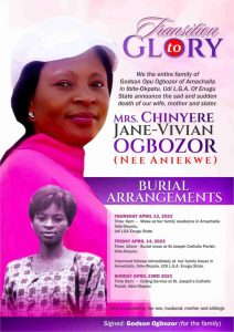 Obiajulu's late mother.