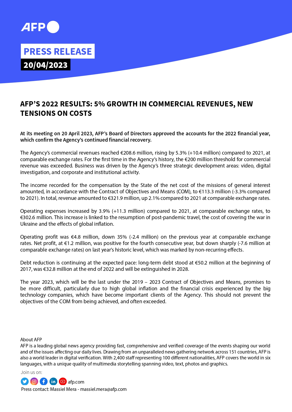 AFP financial disclosure