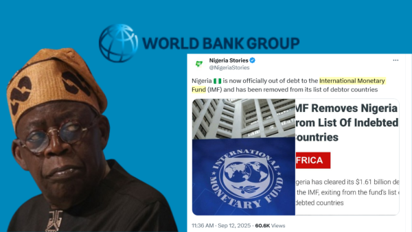 Nigerian Influencer Shares 4-Month-Old News, Subtly Implying Nigeria Is IMF-Debt-Free as Tinubu's Borrowing Spree Shifts to World Bank